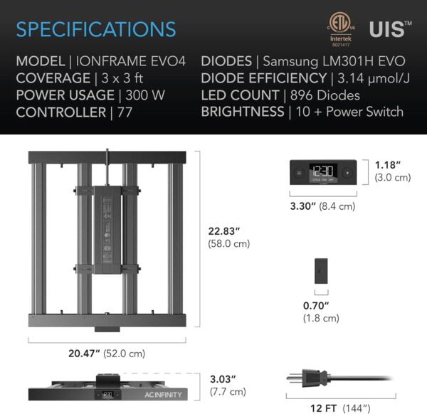 AC Infinity Ionframe EVO4 LED Light